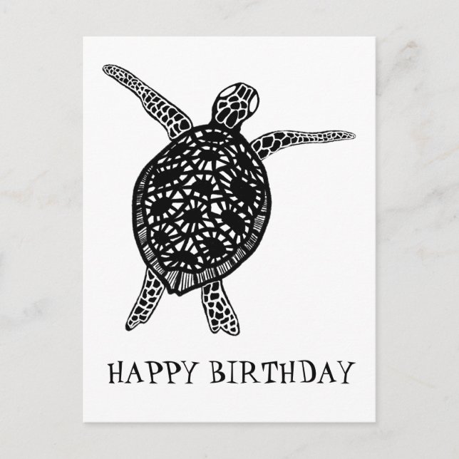 Postal Tortuga Marina Tortuga HAPPY BIRTHDAY (Anverso)