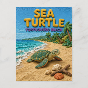 Postal Tortuga Marina Tortuguero Beach Moderno KlayKoo