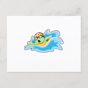 Postal Tortuga nadando en agua