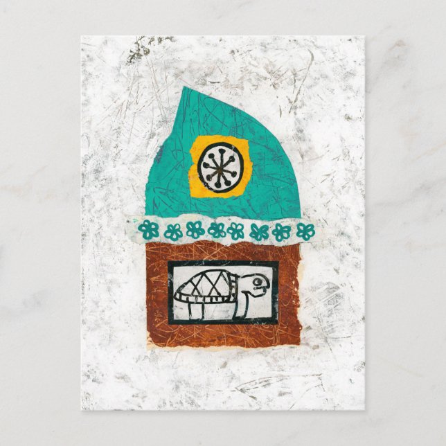 Postal Tortuga Picando Para Una Postcarta De Lucha (Anverso)