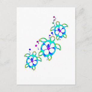 Postal Tortugas costeras honu hawaianas