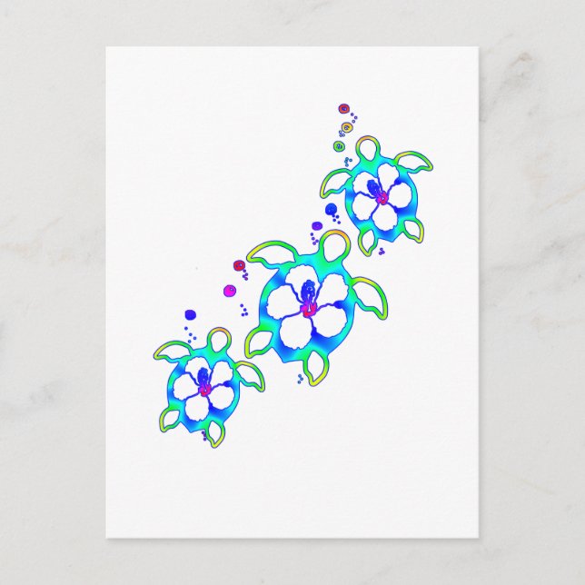 Postal Tortugas costeras honu hawaianas (Anverso)