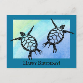 Postal Tortugas Marinas Feliz Cumpleaños
