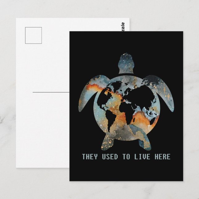 Postal Tortugas que solían vivir aquí Amantes de la Tortu (Anverso / Reverso)