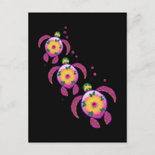 Postal Tortugas tropicales honu hawaianas
