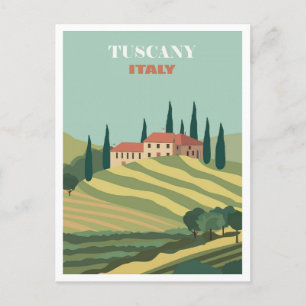 Postal Toscana antigua Italia Villa italiana retro viaje