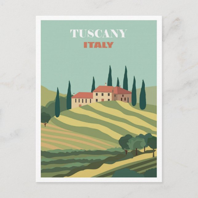 Postal Toscana antigua Italia Villa italiana retro viaje (Anverso)