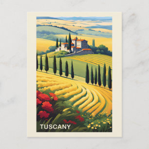 Postal Toscana antigua Italia Villa italiana retro viaje