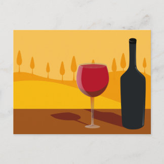 Postal Toscana de vino rojo