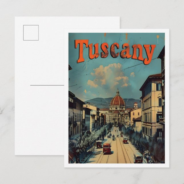 Postal Toscana Italia Clásica Arte Retro Viaje de época (Anverso / Reverso)