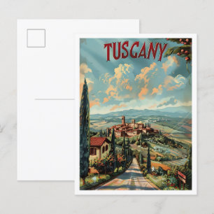 Postal Toscana Italia Classic Art Retro Viaje Vintage