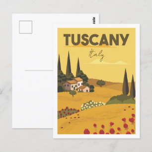 Postal Toscana Italia Famoso Ilustracion de viaje