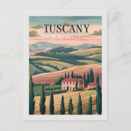 Postal Toscana Italia Retro Travel