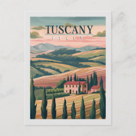 Postal Toscana Italia Retro Travel
