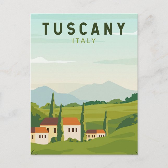 Postal Toscana Italia Viaje Arte de época (Anverso)