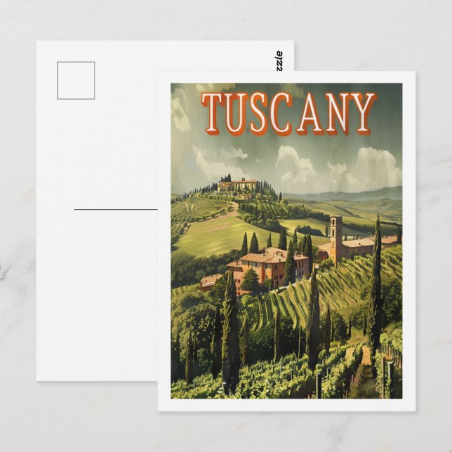 Postal Toscana Italia Vintage Famoso lugar de viaje (Anverso / Reverso)