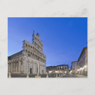 Postal Toscana, Lucca, Piazza San Michele al amanecer