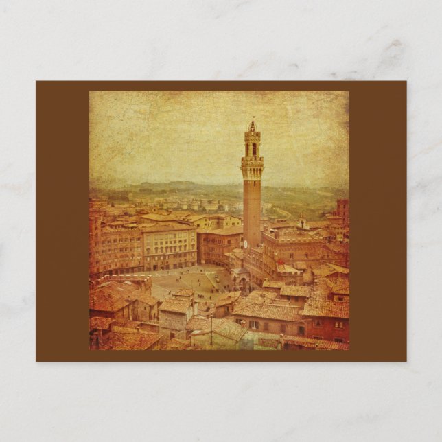 Postal Toscana vintage, Siena medieval (Anverso)
