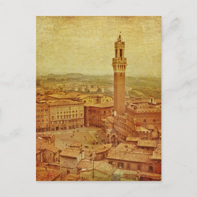 Postal Toscana vintage, Siena medieval (Anverso)