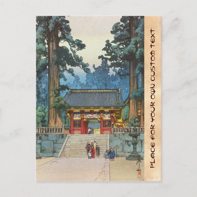 Postal Toshogu Shrine Hiroshi Yoshida arte japonés (Anverso)