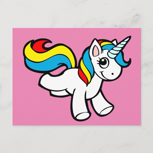 Postal Tosta de unicornio arcoiris (Anverso)