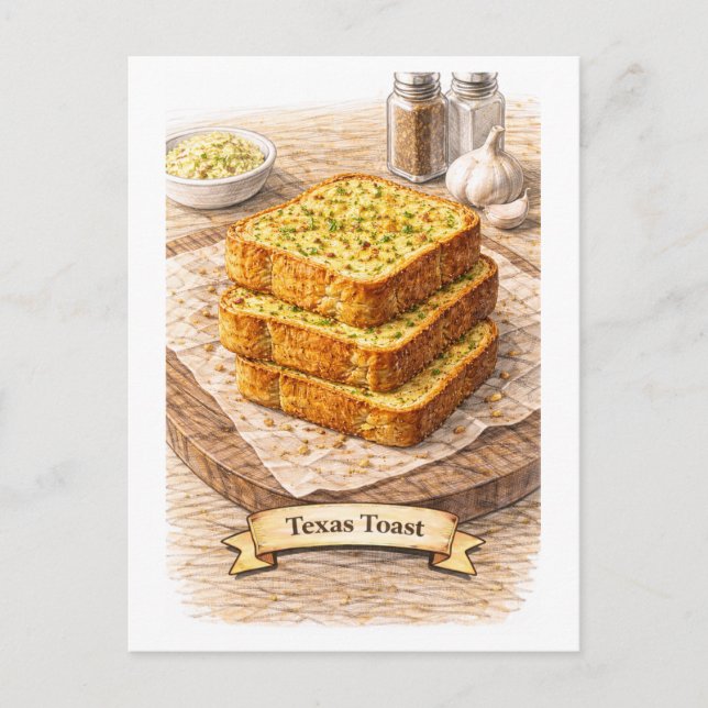 Postal Tostada de Texas (Serie de Comida Americana) (Anverso)