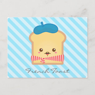 Postal Tostada Francesa Linda y Caprichosa, Doodle de Com