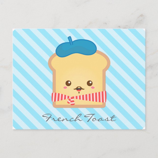 Postal Tostada Francesa Linda y Caprichosa, Doodle de Com (Anverso)