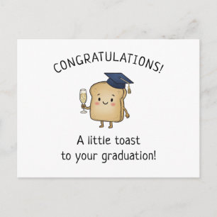 Postal Tostada Kawaii Chiste Nuevo Graduado Felicitación