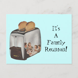 Postal Tostadora De Reflexión Retro De La Familia Postcar