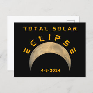 POSTAL TOTAL DEL SOLAR ECLIPSE MOON SUN EARTH