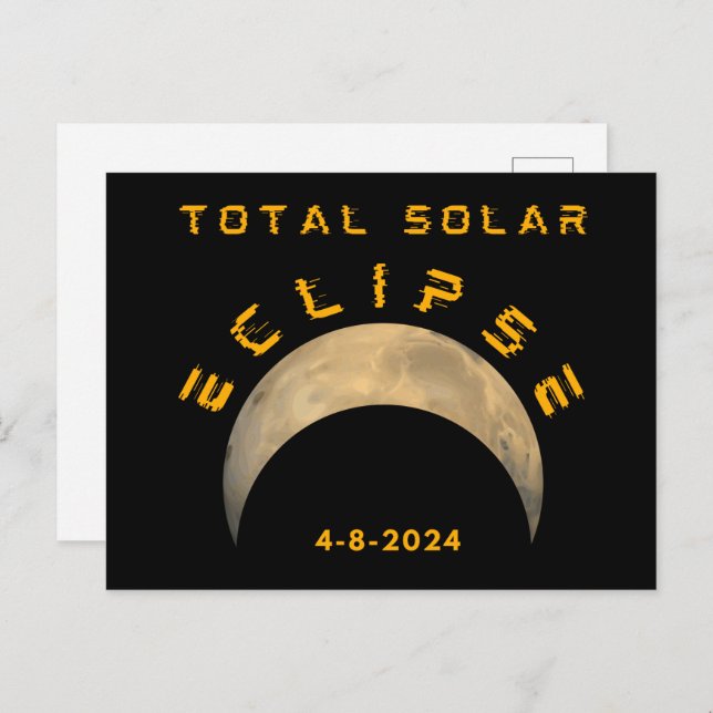 POSTAL TOTAL DEL SOLAR ECLIPSE MOON SUN EARTH (Anverso / Reverso)