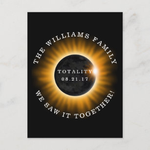 Postal Totalidad familiar Eclipse solar personalizado