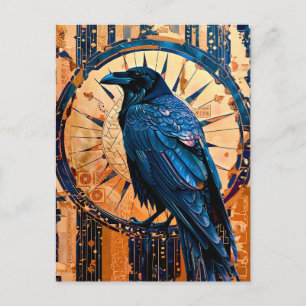 Postal Tótem del Cuervo – Símbolo Místico Art Déco