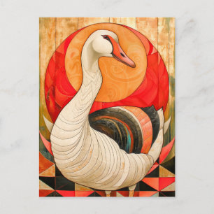 Postal Totem del ganso: Espíritu Art Déco Protector