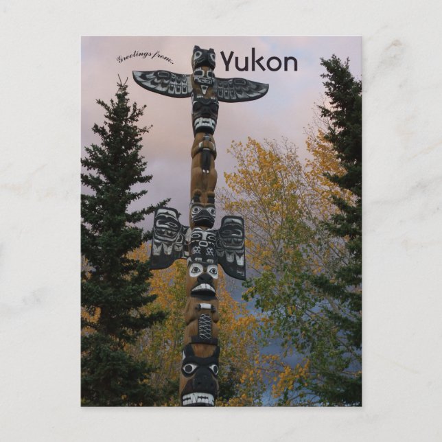 Postal Tótem en Yukon Canadá (Anverso)