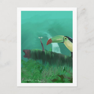 Postal Toucan en la selva tropical