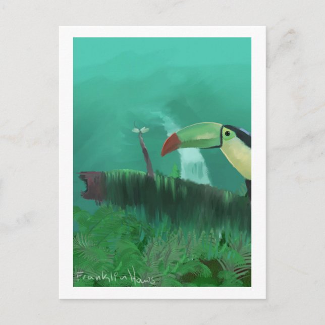Postal Toucan en la selva tropical (Anverso)