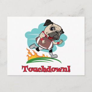 Postal Touch Football Pug Tees and Gifts