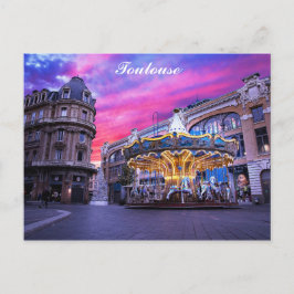 Postal Toulouse Francia Francés Carousel Sunset Travel