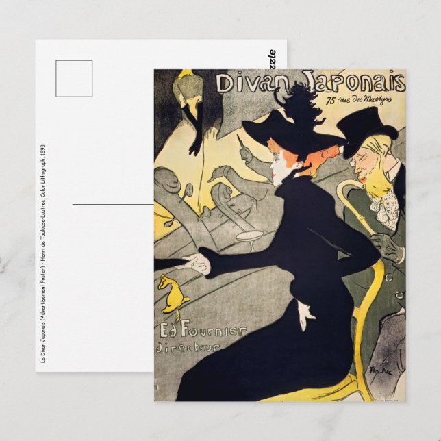 Postal Toulouse-Lautrec - Divan Japonais (Anverso / Reverso)