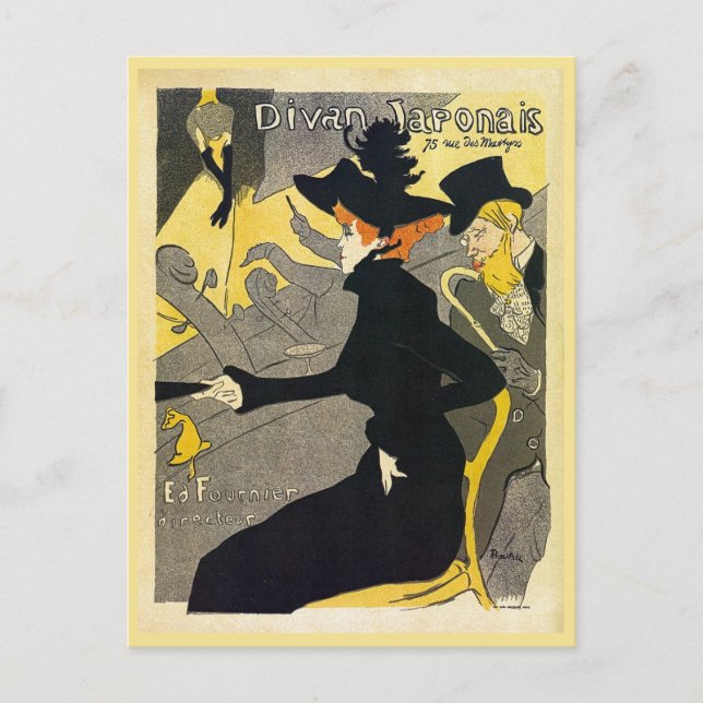 Postal Toulouse Lautrec: Divan Japonais (salón de música) (Anverso)