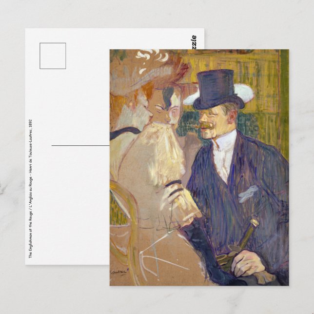 Postal Toulouse-Lautrec - El inglés de la Roja (Anverso / Reverso)