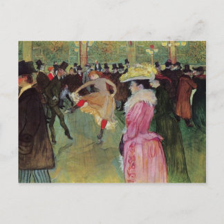 Postal Toulouse-Lautrec, en el Rouge, la danza