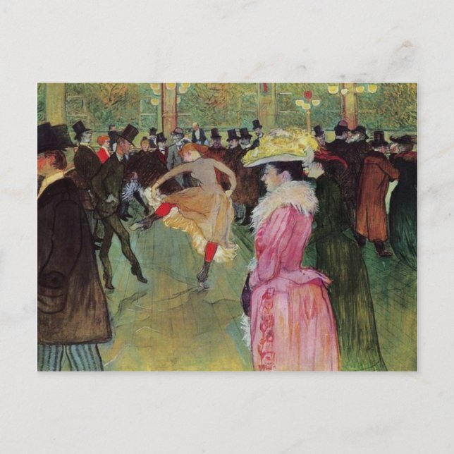 Postal Toulouse-Lautrec, en el Rouge, la danza (Anverso)