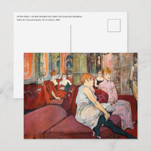 Postal Toulouse-Lautrec - En el Salón, rue des Moulins