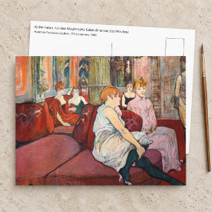 Postal Toulouse-Lautrec - En el Salón, rue des Moulins