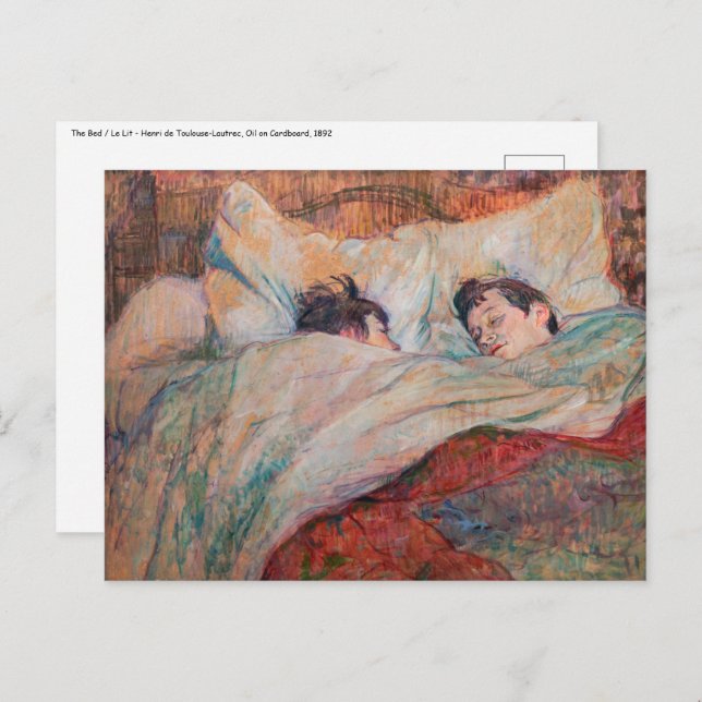 Postal Toulouse-Lautrec - La cama (Anverso / Reverso)