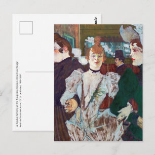 Postal Toulouse-Lautrec - La Goulue llegando al Rouge