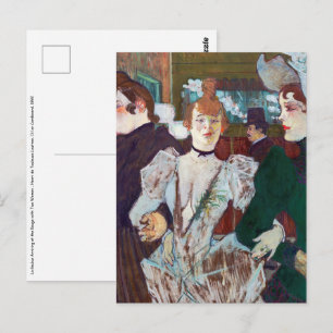 Postal Toulouse-Lautrec - La Goulue llegando al Rouge